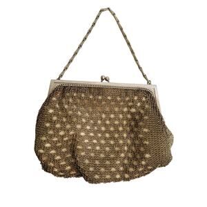 Vtg Antique 1920s 30s Whiting & Davis Co. Art Deco Chain Link Bag Purse Flapper